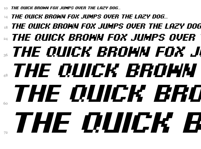 Pixel Digivolve font waterfall